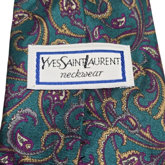 Vintage Silk Tie Yves Saint Laurent, Paris. Classy French Silk Necktie - Picture 3 of 3